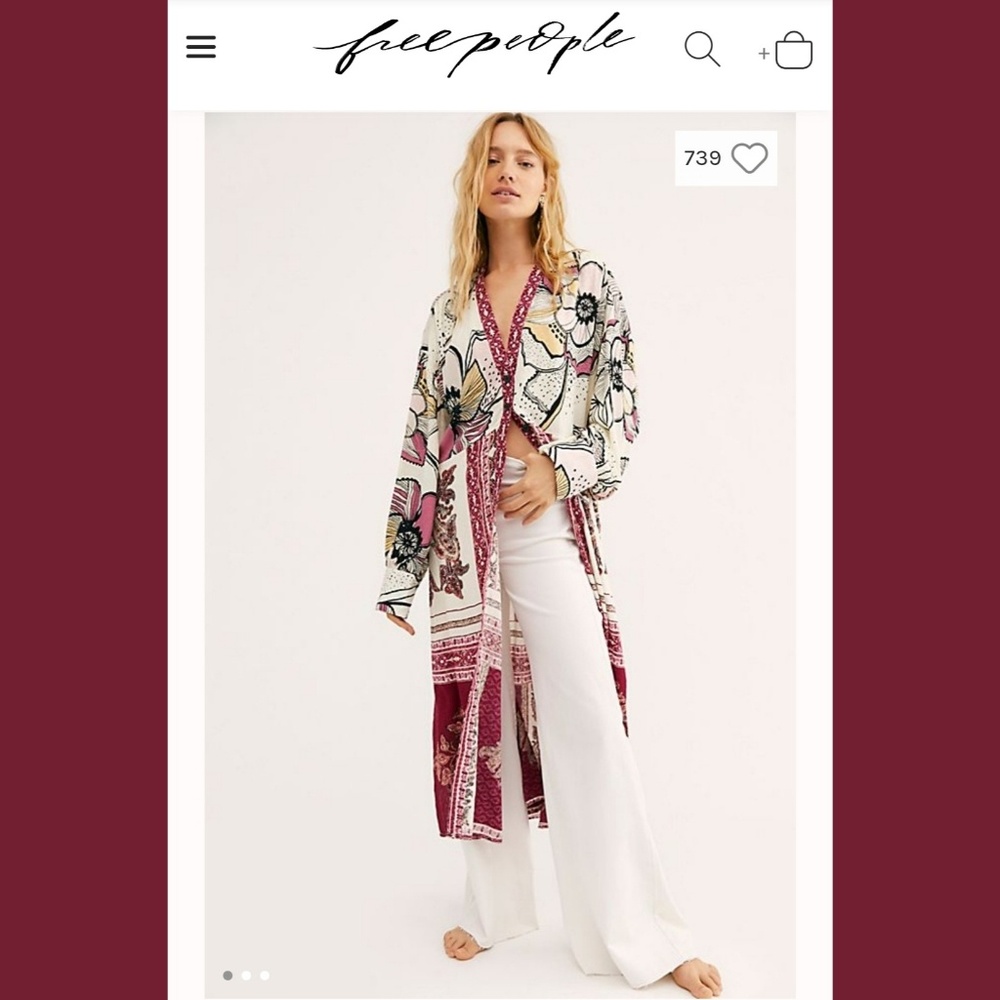 Free People duster kimono maxi top